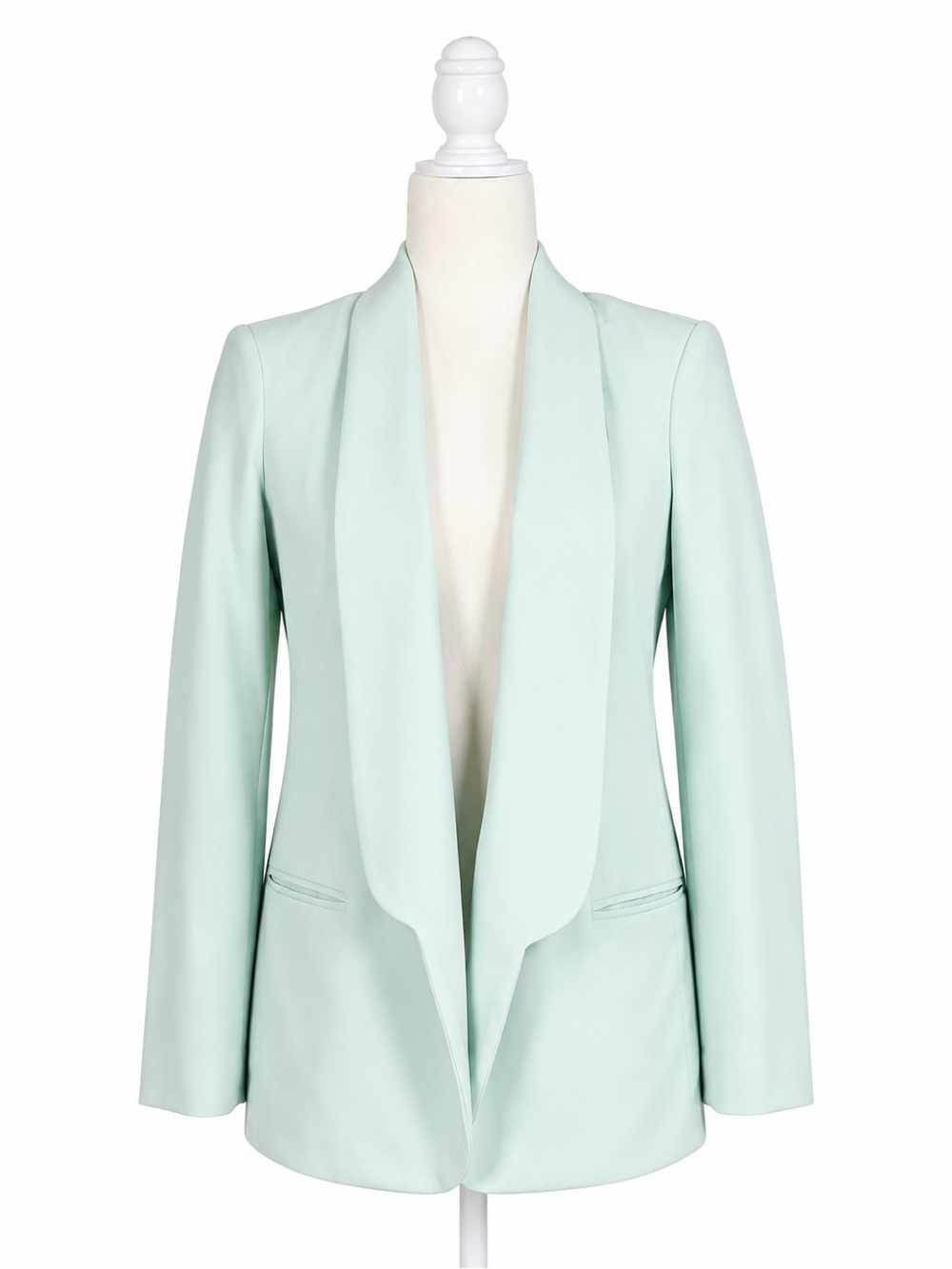 Mural Mint Open-Front Draped Blazer